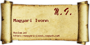 Magyari Ivonn névjegykártya